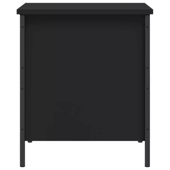 fekete szerelt fa tárolópad 40 x 42,5 x 50 cm