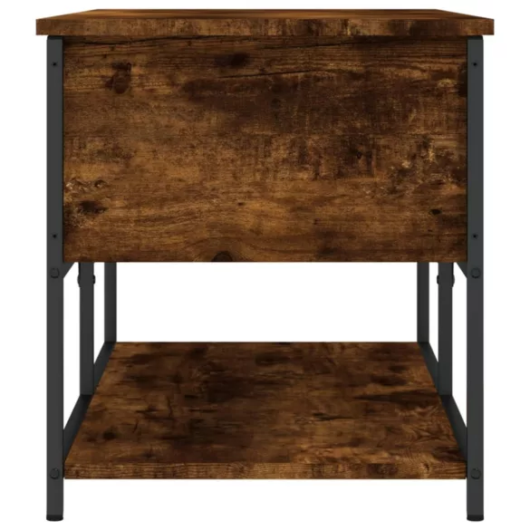 füstös tölgy színű szerelt fa tárolópad 100 x 42,5 x 47 cm