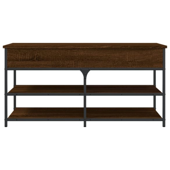 barna tölgy színű szerelt fa cipőtároló pad 100 x 42,5 x 50 cm