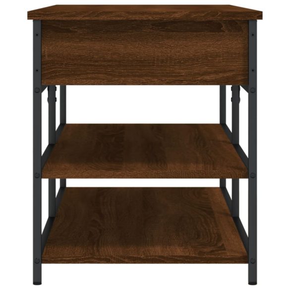 barna tölgy színű szerelt fa cipőtároló pad 100 x 42,5 x 50 cm