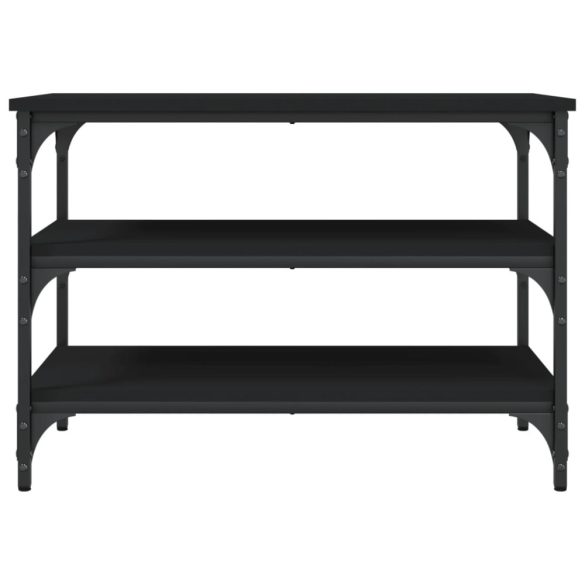 fekete szerelt fa cipőpolc 70x38,5x49 cm