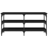 fekete szerelt fa cipőpolc 100x38,5x49 cm