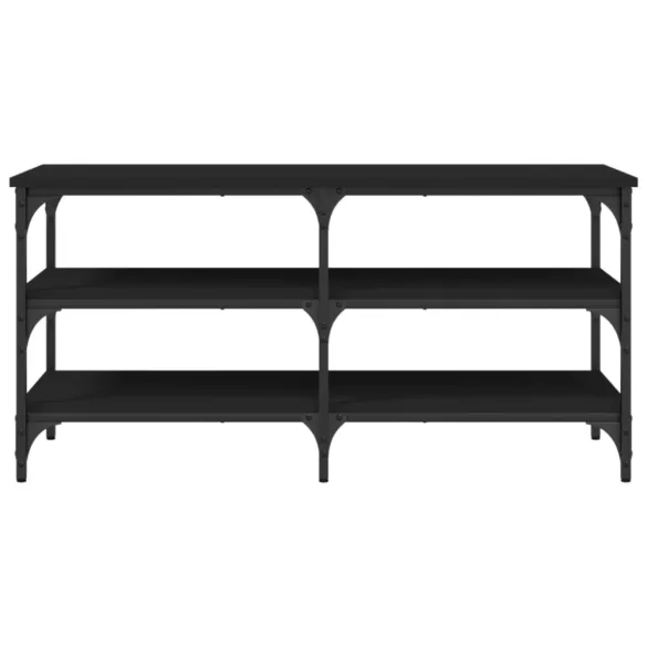 fekete szerelt fa cipőpolc 100x38,5x49 cm