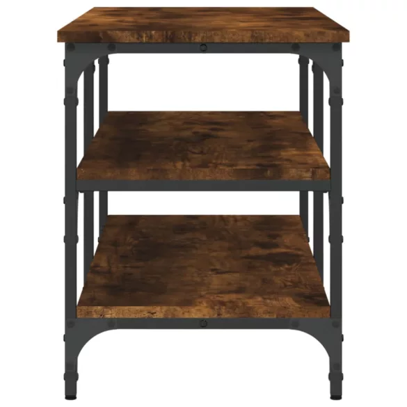 füstös tölgy színű szerelt fa cipőtároló pad 100 x 38,5 x 49 cm