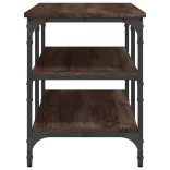 barna tölgy színű szerelt fa cipőtároló pad 100 x 38,5 x 49 cm