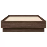 barna tölgy színű ágykeret LED-világítással 90 x 190 cm