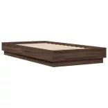 barna tölgy színű ágykeret LED-világítással 75 x 190 cm
