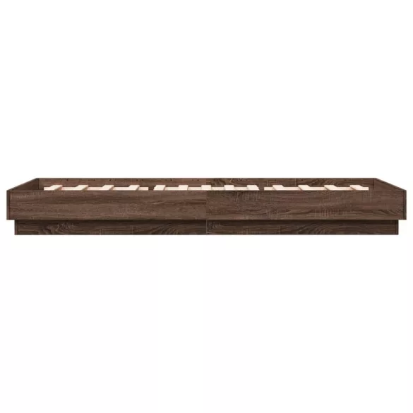 barna tölgy színű szerelt fa ágykeret matrac nélkül 100x200 cm