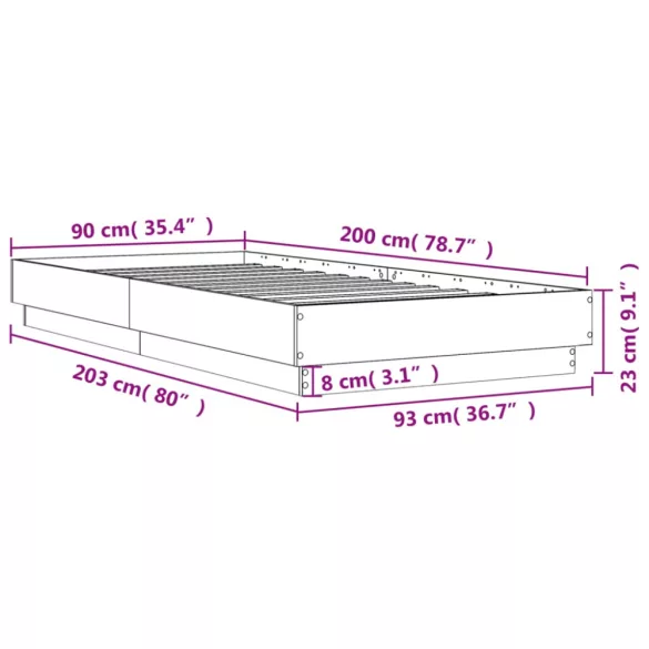 fehér szerelt fa ágykeret 90 x 200 cm