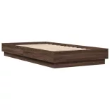 barna tölgy színű szerelt fa ágykeret matrac nélkül 75x190 cm