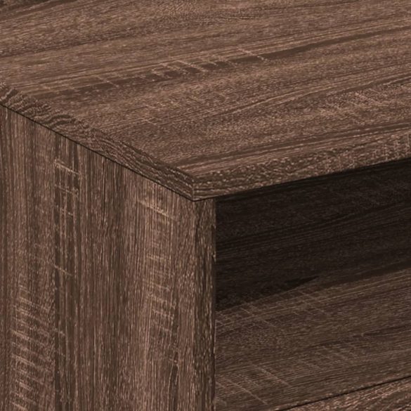 barna tölgyszínű dohányzóasztal LED-lámpákkal 50x49x40 cm