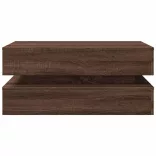 barna tölgyszínű dohányzóasztal LED-lámpákkal 90x50x40 cm