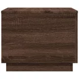 barna tölgyszínű dohányzóasztal LED-lámpákkal 50 x 50 x 40 cm