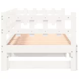 fehér tömör fenyőfa kihúzható kanapéágy 2 x (80 x 200) cm