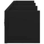 2 db fekete szerelt fa faliszekrény 75x18x16,5 cm