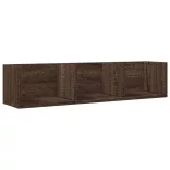 2 db barna tölgyszínű szerelt fa faliszekrény 75x18x16,5 cm