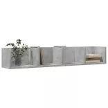 2 db betonszürke szerelt fa faliszekrény 99x18x16,5 cm