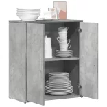 betonszürke szerelt fa tálalószekrény 60 x 31 x 70 cm