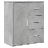 betonszürke szerelt fa tálalószekrény 60 x 31 x 70 cm