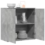 betonszürke szerelt fa tálalószekrény 79 x 38 x 80 cm