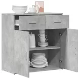 betonszürke szerelt fa tálalószekrény 79 x 38 x 80 cm