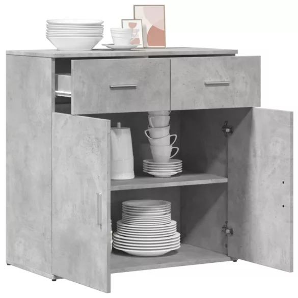 betonszürke szerelt fa tálalószekrény 79 x 38 x 80 cm