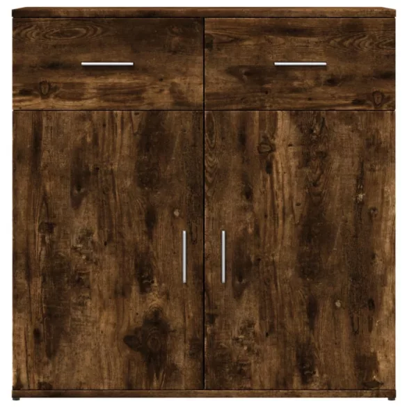füstös tölgy színű szerelt fa tálalószekrény 79 x 38 x 80 cm
