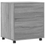 szürke sonoma színű nyomtatóállvány kerekekkel 60x50x67 cm - raktári