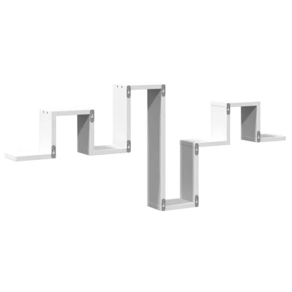 fehér szerelt fa fali polc 104,5 x 10 x 43 cm