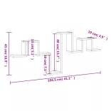 fehér szerelt fa fali polc 104,5 x 10 x 43 cm