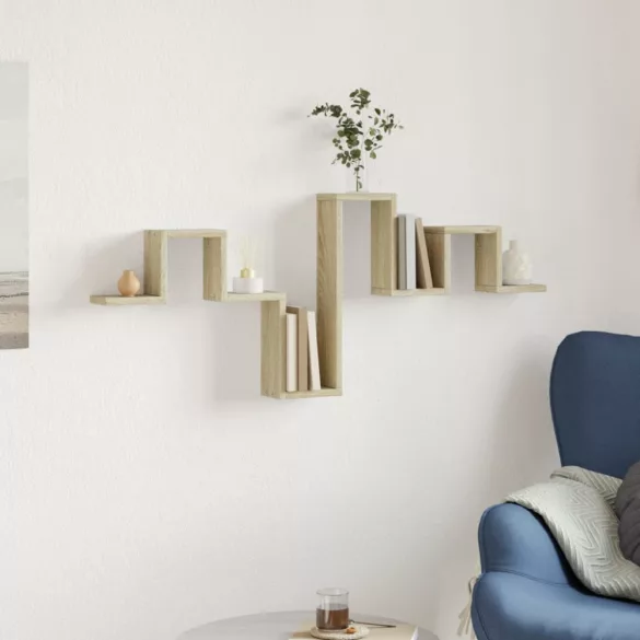 sonoma tölgy színű szerelt fa fali polc 104,5 x 10 x 43 cm