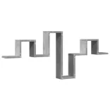 betonszürke szerelt fa fali polc 104,5 x 10 x 43 cm