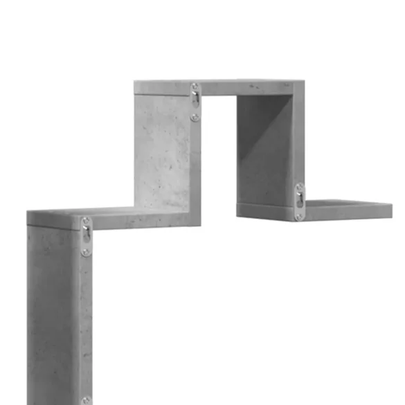 betonszürke szerelt fa fali polc 104,5 x 10 x 43 cm