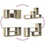 2 db sonoma tölgy színű szerelt fa TV-szekrény 75 x 30 x 50 cm