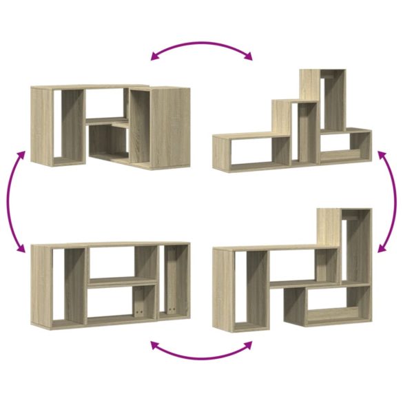 2 db sonoma tölgy színű szerelt fa TV-szekrény 75 x 30 x 50 cm