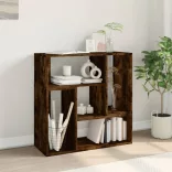 2 db füstös tölgy színű szerelt fa TV-szekrény 75 x 30 x 50 cm