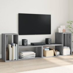   2 db szürke sonoma szerelt fa fali TV-szekrény 75 x 30 x 50 cm
