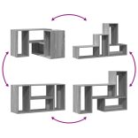 2 db szürke sonoma szerelt fa fali TV-szekrény 75 x 30 x 50 cm