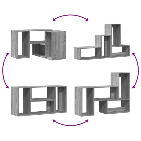 2 db szürke sonoma szerelt fa fali TV-szekrény 75 x 30 x 50 cm