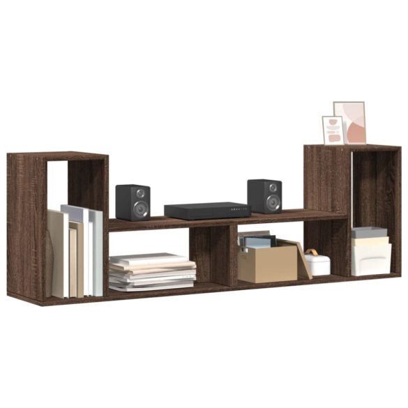 2 db barna tölgy színű szerelt fa TV-szekrény 75 x 30 x 50 cm