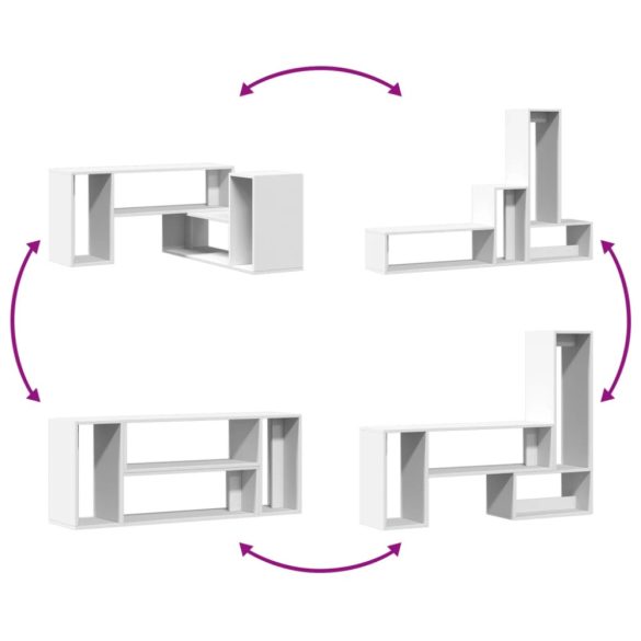 2 db fehér szerelt fa TV-szekrény 100 x 30 x 50 cm
