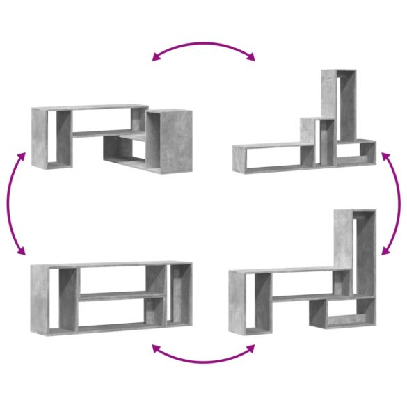 2 db betonszürke szerelt fa TV-szekrény 100 x 30 x 50 cm