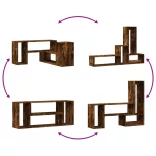 2 db füstös tölgy színű szerelt fa TV-szekrény 100 x 30 x 50 cm