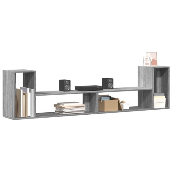 2 db szürke sonoma szerelt fa fali TV-szekrény 100 x 30 x 50 cm
