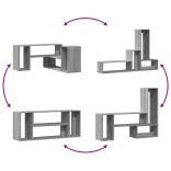 2 db szürke sonoma szerelt fa fali TV-szekrény 100 x 30 x 50 cm