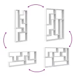 fehér szerelt fa fali polc 96x12x64 cm