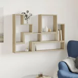 sonoma tölgy színű szerelt fa fali polc 96x12x64 cm