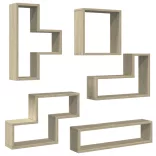 sonoma tölgy színű szerelt fa fali polc 96x12x64 cm