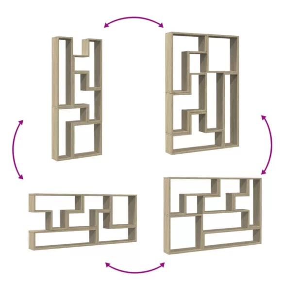 sonoma tölgy színű szerelt fa fali polc 96x12x64 cm