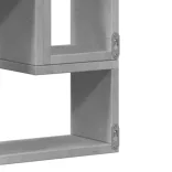 betonszürke szerelt fa fali polc 96x12x64 cm